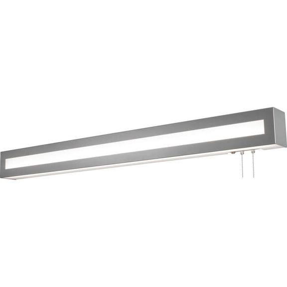 AFX Hayes 3-feet Satin Nickel LED Overbed Fixture, White Acrylic Shade