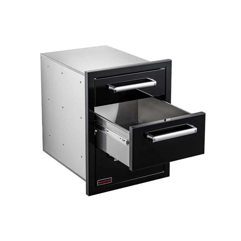 ワンピース DRAWER D PRE2 BK ENSMBLE OP Whistler Black Stainless Steel Triple Drawers for Outdoor Kitchen