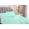 thumbnail image 4 of 1 Piece Luxury Vintage Ruffle Pattern Comforter By D.N.G. BEDDINGS Premium Super Soft, All Season, 800 Thread Count 100% Egyptian Cotton Full/Queen Size Aqua Blue Color, 4 of 8
