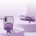 thumbnail image 5 of Fyxkocm for iphone 16 Plus Case with Butterfly Stand Compatible with Magsafe, Women Girls Bling Luxury Glitter Clear Phone Case Shockproof Protective Cover for iphone 16 Plus, Purple, 5 of 7