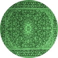 thumbnail image 1 of Ahgly Company Indoor Round Medallion Emerald Green Traditional Area Rugs, 7' Round, 1 of 4