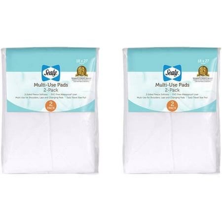 (2 Pack) Sealy Multi-Use Liner Pads with Waterproof Liner, 2 Pack (4 Pads