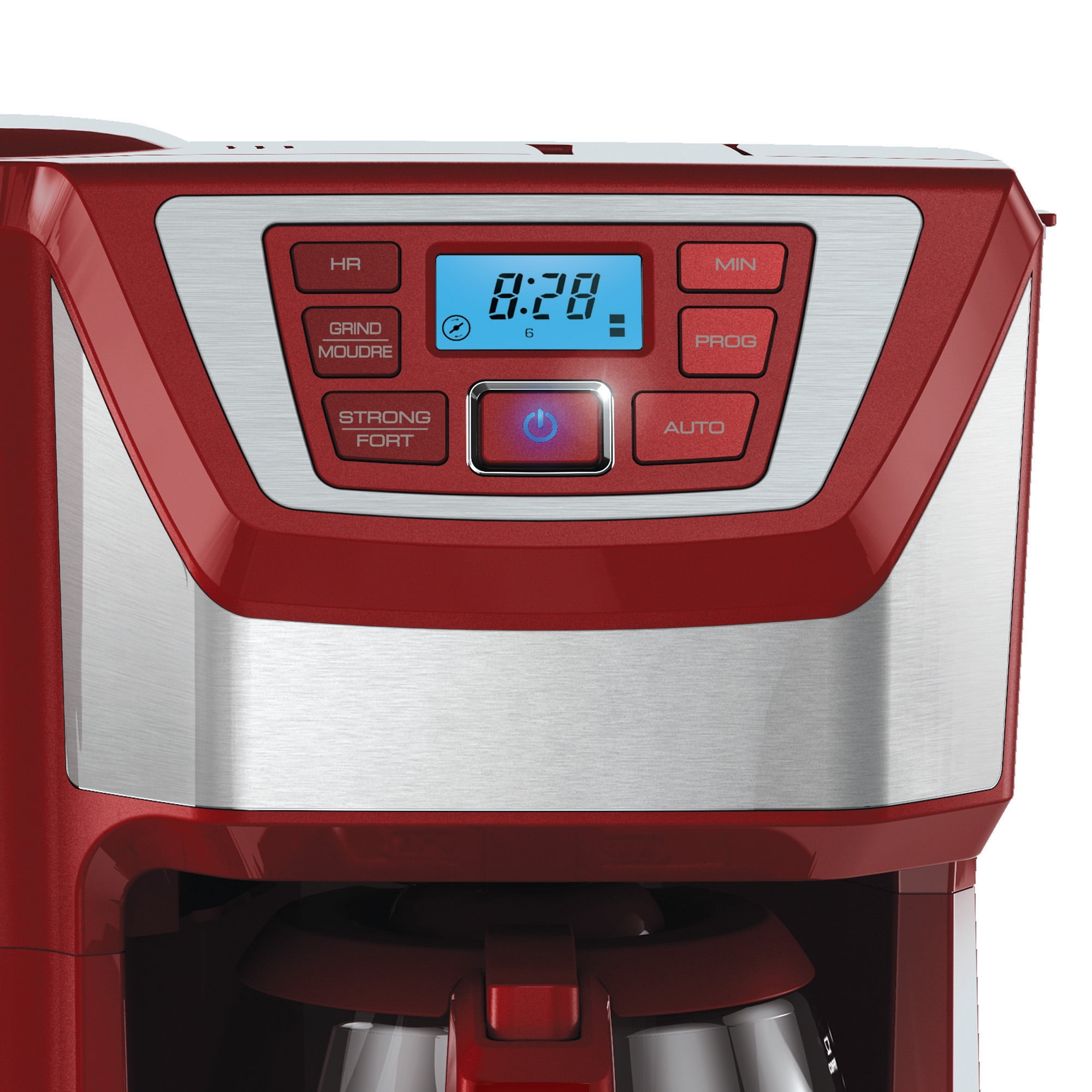 BLACK+DECKER Mill & Brew 12-Cup Programmable Coffeemaker with Built-In  Grinder, Red, CM5000RD