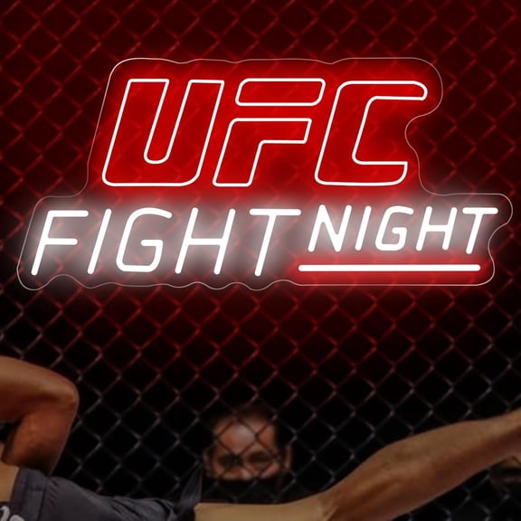 UFC Fight Night Neon Sign, Led Wall Light, Ufc Logo Light Up Sign, Boxing Gym Neon Decor, Fighting Sport Wall Art, Man Cave Ufc Neon Light for Home, 16.5"x7.9"