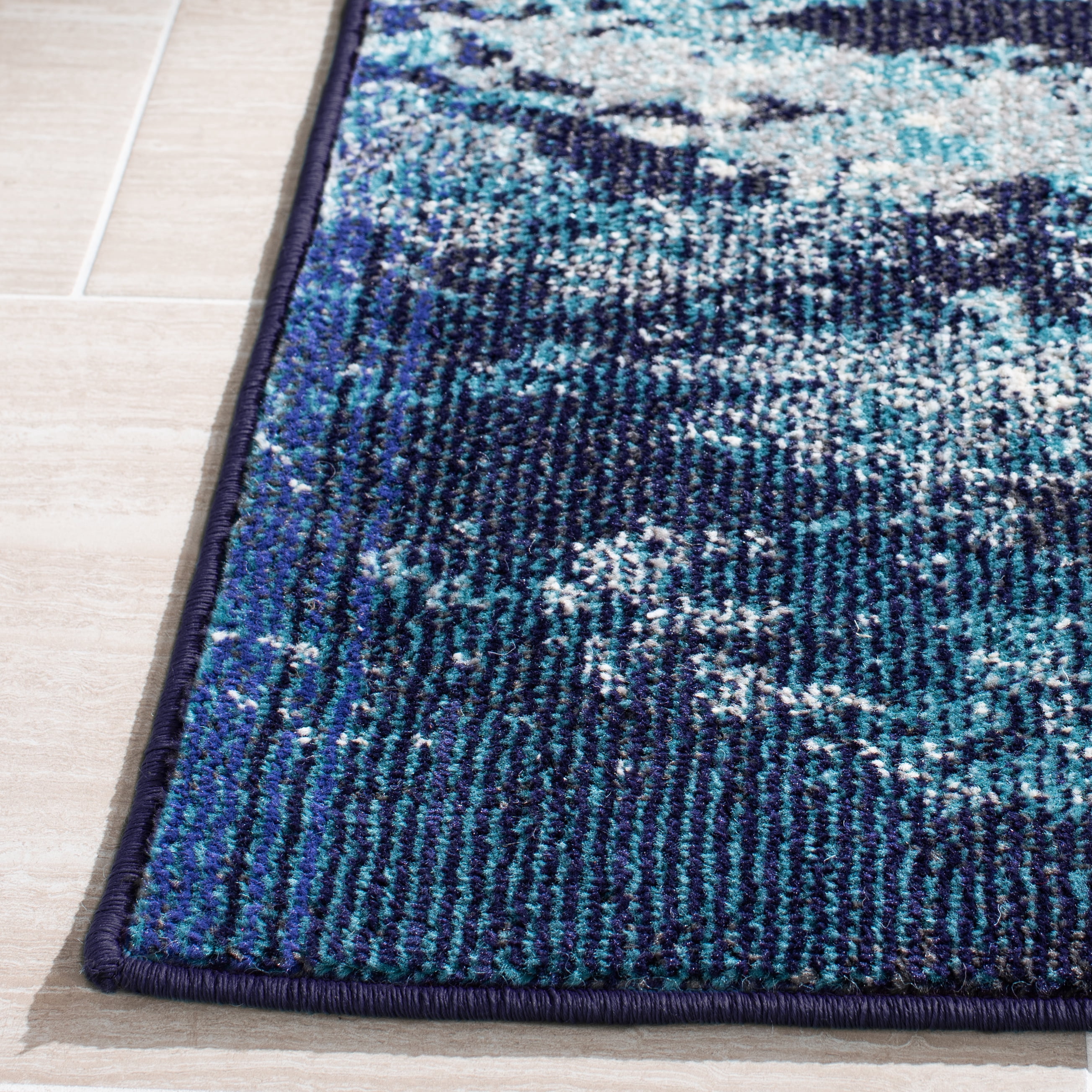 Safavieh Madison Oscar Abstract Runner Rug, Navy/Ivory, 2'2" x 14'