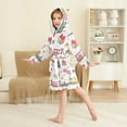 thumbnail image 2 of FORMRS Niños Bathrobe Unisex Hooded Robe Soft Plush Pajamas Sleepwear, Size 4-6T, Christmas Penguin, 2 of 7