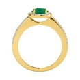 thumbnail image 3 of Mauli Jewels Engagement Rings for Women 1.10 Carat Halo Emerald And Diamond Engagement Wedding Ring 4 prong 14k Solid Yellow Gold, 3 of 6