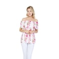 thumbnail image 1 of Women's Hawaiian Off-Shoulder Ruffle Muumuu Top in Pink Hibiscus Vine XL, 1 of 5