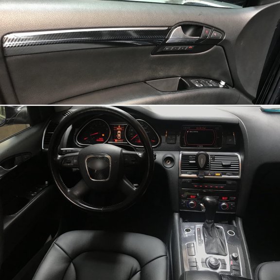 Carbon Fiber For Audi Q7 2005-2019 Car Film Interior Sticker Center Console Gear Dashboard Air Door Handle Lift Panel