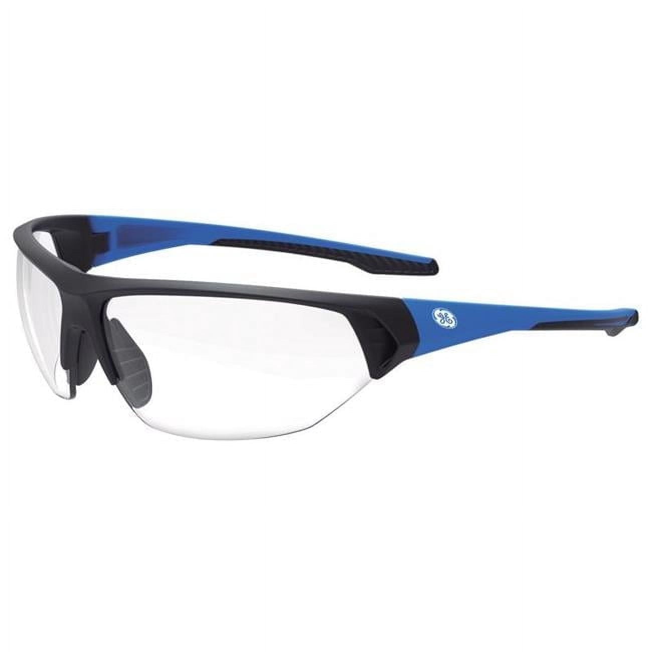 General Electric 2022430 06 Series Anti-Fog Impact-Resistant Safety Glasses Clear Lens Frame, Black & Blue