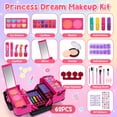 thumbnail image 4 of JoyStone 62Pcs Kids Washable Makeup Kit Make Up Set, Pretend Vanity Set with Cosmetic Case Birthday Toys for Girls 3-12 Year Old Kids, Black, 4 of 8