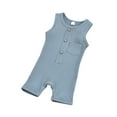 thumbnail image 2 of Bagilaanoe Newborn Baby Girl Boys Short Jumpsuit Sleeveless Bodysuit 6M 12M 18M 24M Infant One Piece Romper Shorts, 2 of 8