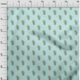 thumbnail image 2 of oneOone Cotton Poplin Pastel Mint Fabric Leaves & Floral Block Dress Material Fabric Print Fabric By The Yard 42 Inch Wide, 2 of 4