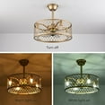 thumbnail image 4 of Retro 20” Caged Ceiling Fan with Light Kit and Remote Control, 4 of 13