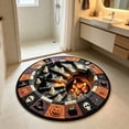 thumbnail image 6 of sruoe Halloween Creepy Visual Effect Round Floor Rug, Ghost Printed Polyester Doormat, Halloween Room Decor for Indoor Home Layout, Holiday Party, 6 of 6