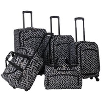 Long Lat Inc. AF 5P Astor Luggage Set Black White