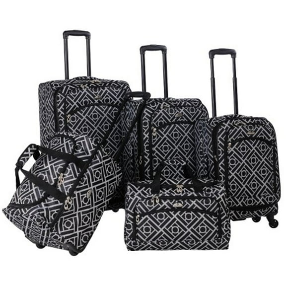 Long Lat Inc. AF 5P Astor Luggage Set Black White