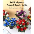 thumbnail image 4 of Artificial Cemetery Flowers in Pot, Funeral Flowers Arrangements, Potted Rose Memorial Flower for Grave, Cemetery Headstones Outdoor Decoration, Blue, 4 of 9