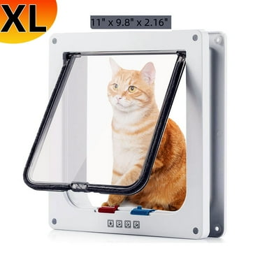 Uptyia 4-Way Locking Cat Door for Interior and Exterior Doors with Installation Kit, Extra Large