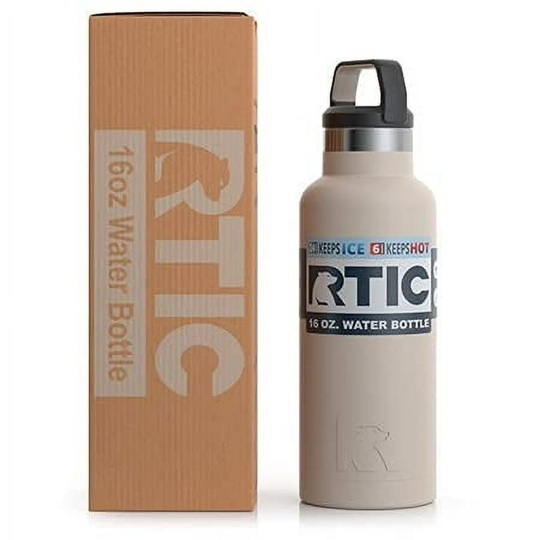  RTIC 16 oz Vacuum Insulated Water Bottle, Metal Stainless Steel  Double Wall Insulation, BPA Free Reusable, Leak-Proof Thermos Flask for Hot  and Cold Drinks, Travel, Sports, Camping, Beach : Sports 