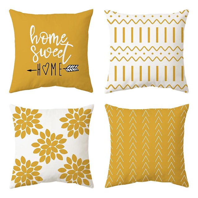 Juego de 4 fundas de cojín de 45 x 45 cm, fundas de almohada decorativas modernas, funda de almohada para sofá, decoración del hogar, sala de estar, dormitorio, sofá, sillón, almohada corta de felpa