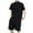 Black, variant on PBNBP Men Linen Suits 2 Piece Tracksuit Crewneck Short Sleeve Buttons Shirts Elastic Drawstring Shorts Outfits Sports Wear Summer Yoga Tracksuits
