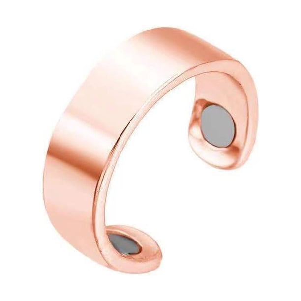 Anillo de terapia magnética ajustable para control de glucosa diabética, anillo de tamaño abierto de aleación para hombres y mujeres, imán de salud para insulina y drenaje linfático YONGSHENG HD