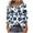 Navy, variant on Womens Tops 3/4 Sleeves Printed Button-up T-shirt Round Neck Top Shirt Navy L,Tops for Women