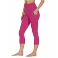 thumbnail image 2 of SwiftWear Women's High-Waisted Tummy Control Capri Pants - Solid Color Yoga Workout Capris with Side Pockets, Booty Lifting 7/8 Length Leggings S-3XL​, 2 of 9