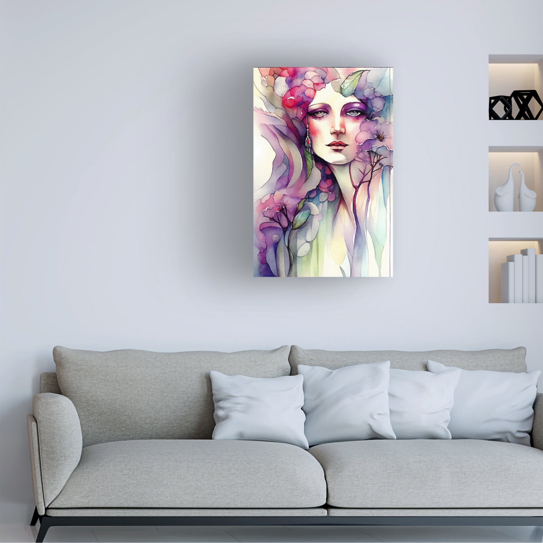 Canvas Wall Art - Sasha 'Woman II' Wall Art for Living Room, Bedroom, or Office Décor by Trademark Fine Art - 12 x 19 Inches
