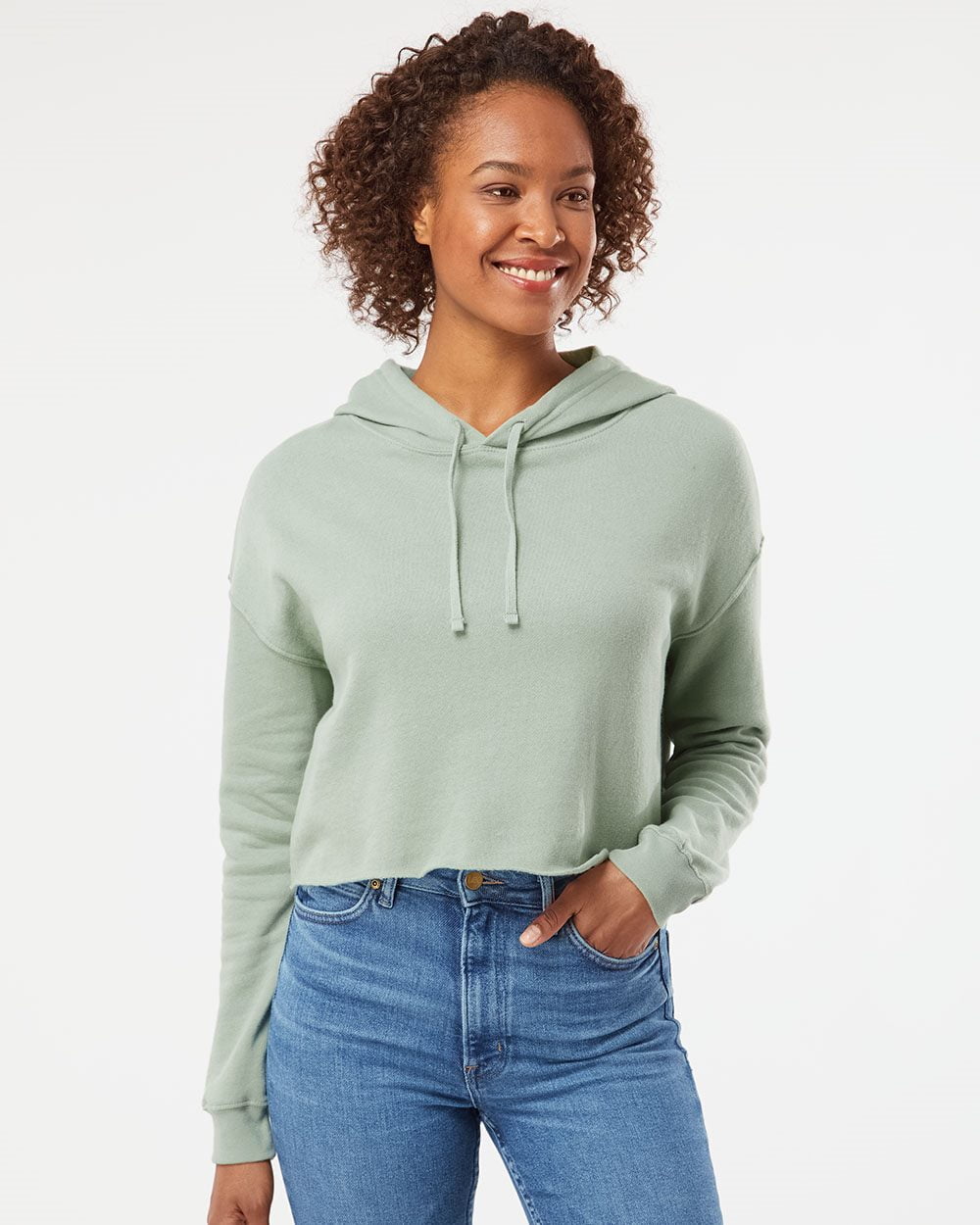 Independent Trading Co. Womens Lightweight Crop Hooded Sweatshirt