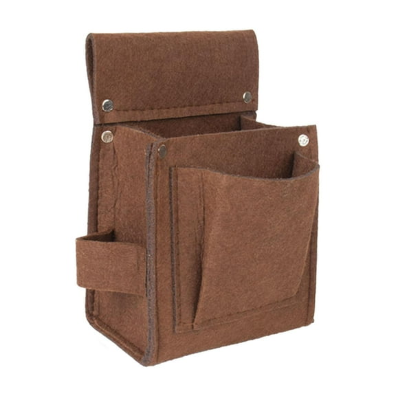 Colaxi Construction Tool Belt Belt Tool Holder Heavy Duty Nail Tool Pouch Bag for Electrician without Belt Work Accessories Handyman Brown 13x19x8cm