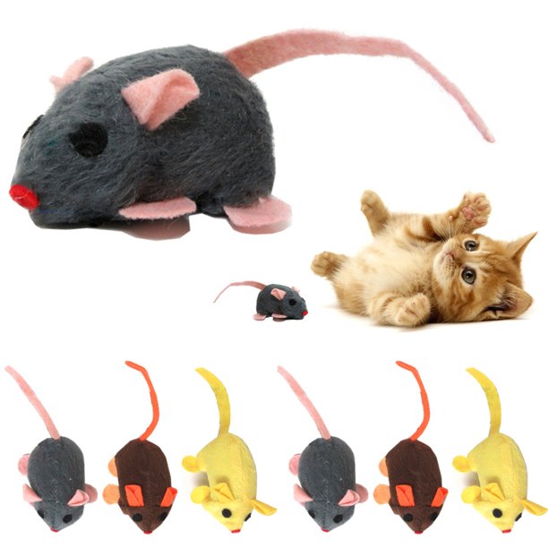 6 Cat Toy Furry Mice Catnip Rattle Mouse Scratch Chew Teeth Grinding ...