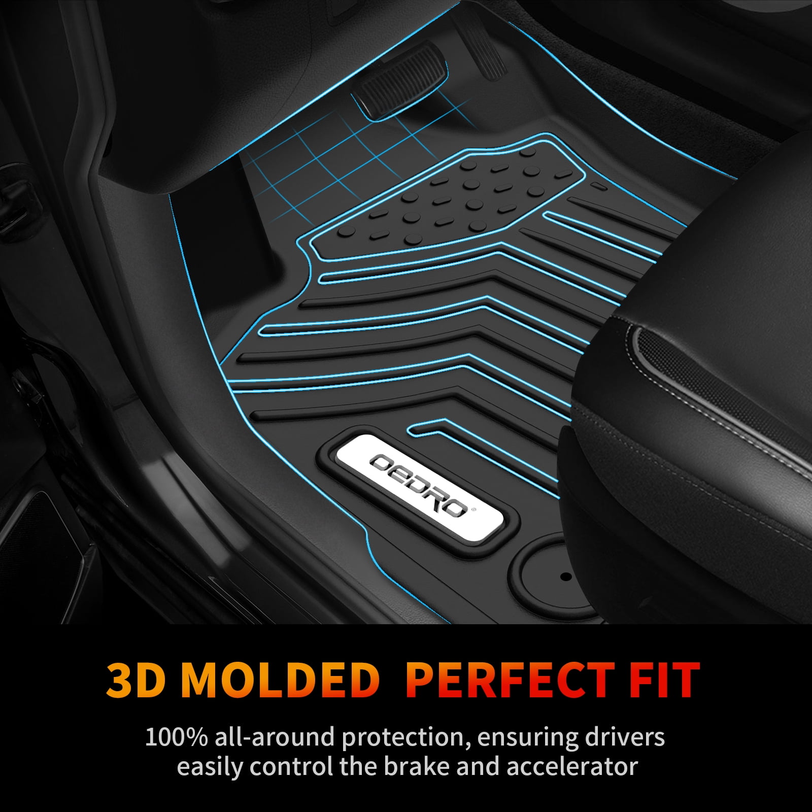 RVNI Floor Mats Custom for Jeep Compass 2017-2023 All Weather TPE 1st+2nd Row mat