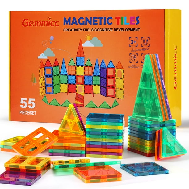Juego de 5 piezas para principiantes de Magnetic Tiles Gemmicc para niños de 3 a 9 años