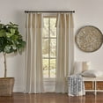 thumbnail image 2 of Mercantile Drop Cloth Light Filtering Ring Top Tab Farmhouse Curtain Panel with Valance Linen 108 Inches, 2 of 5