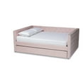 thumbnail image 1 of Baxton Studio Larkin Moderne et Contemporain Tissu de Velours Rose Rembourré Lit de Repos Queen Size avec Gigogne, 1 of 1