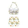 thumbnail image 4 of Yuyamidu Vintage Sunflowers Bikinis Sets for Women Comfy Sporty Swimsuits Size M Soft High Waisted Swimming Suits Tankini 2-pcs Crop Tops+High Waisted Briefs for Summer Beach, 4 of 6