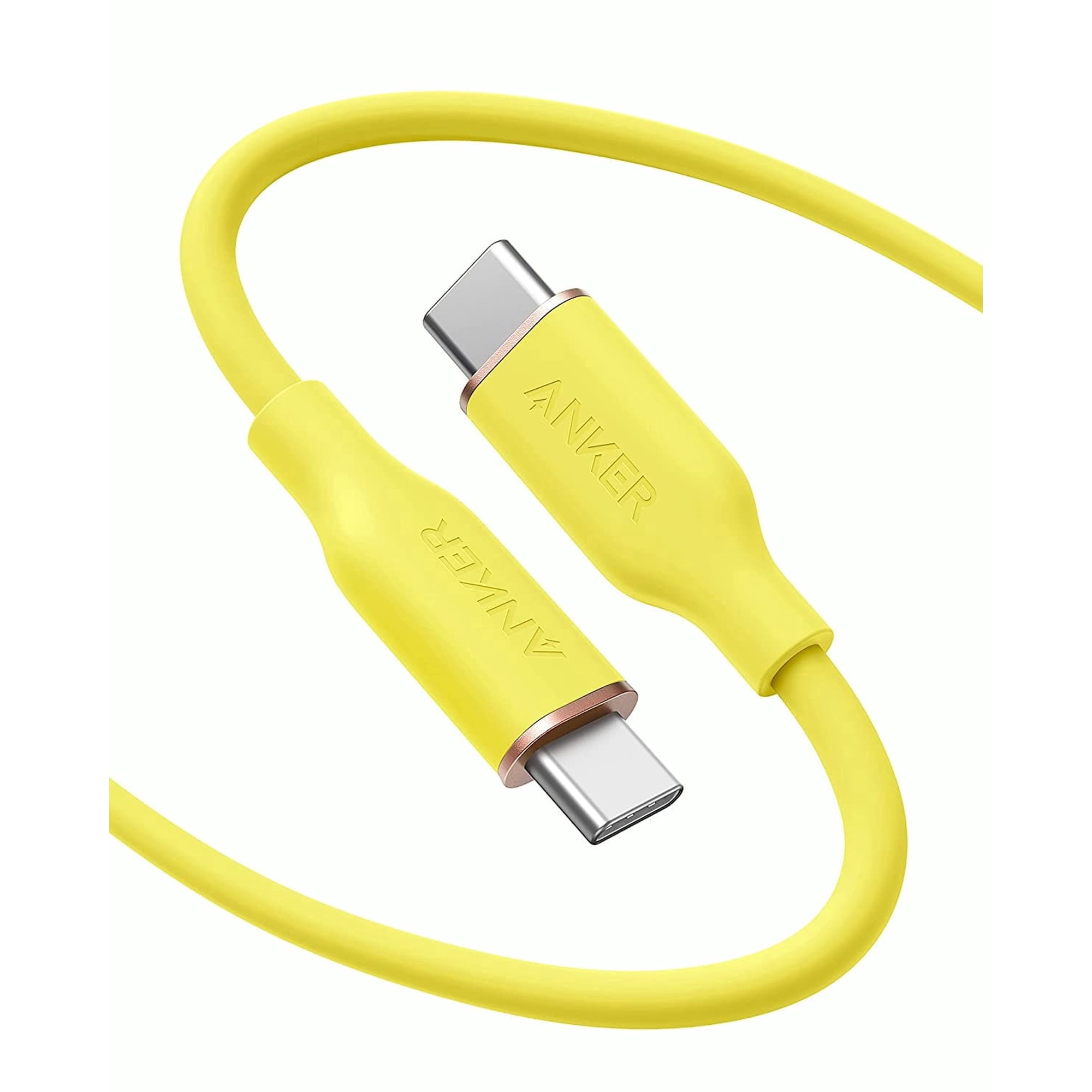 Anker USB C Cable Type C Flow Cord Fast Charging Compatible for iPhone 17 Series MacBook Pro 2020 and More (USB 2.0) (240W) (1 Yellow 6FT)