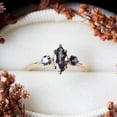 thumbnail image 2 of Geometric Alloy Ring with Artificial Gemstones, European and American Style, Gift for Women, 2 of 5