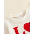 thumbnail image 6 of Infant Toddler Baby Girl Valentines Day Outfit Love Heart Sweatshirt Pant Sets Valentine's Gift Set, 6 of 8