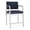 Castillo Batik, variant on Lesro Lenox Steel Fabric Hip Waiting Room Guest Chair in Silver/Open House Black