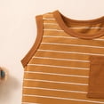thumbnail image 6 of NOLDARES Boys Summer Clothes 2Pcs Outfits Cotton Sleeveless Tank Top and Elastic Shorts Casual Play Set 2T-6T Brown,12-18 M, 6 of 6