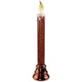 thumbnail image 2 of Northlight Glittered LED Flameless Christmas Candle - 9.25" - Red, 2 of 7