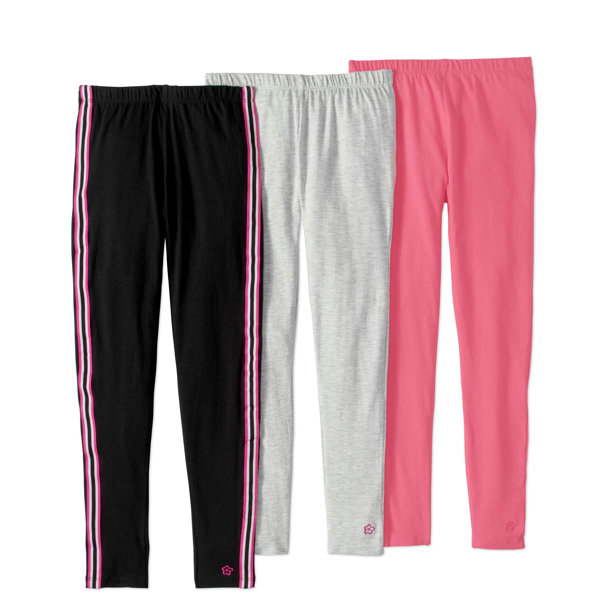 Girls' Knit Leggings 3-Pack Set - Walmart.com