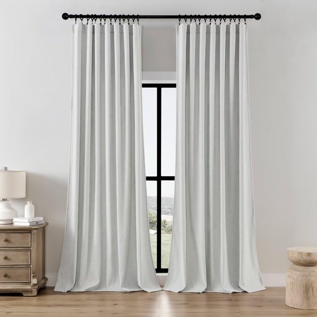 Cortinas Joydeco 132x244 cm, 2 paneles, filtrado de luz, blanco grisáceo