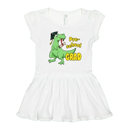 

Inktastic Green Dinosaur Pre-School Grad with Cap and Diploma Gift Toddler Girl Dress