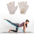 thumbnail image 4 of Unique Bargains Yoga Gloves Durable Fingerless Pilates Gloves One Size Beige, 4 of 5