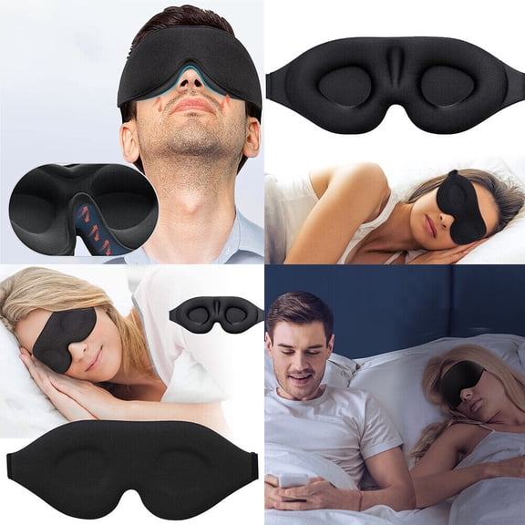 US 2-4 Pc Sleep Eye Mask for Men Women, 3D Contoured Cup Sleeping Mask & Blindfo