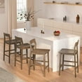 thumbnail image 2 of EYYTHUNG Modern Farmhouse Bar Stools 25 inch Mid-Century Solid Wood Counter Height Stools with Back Support Barstools Chairs for Kitchen Dining Room Set of 2, Brown, 2 of 7